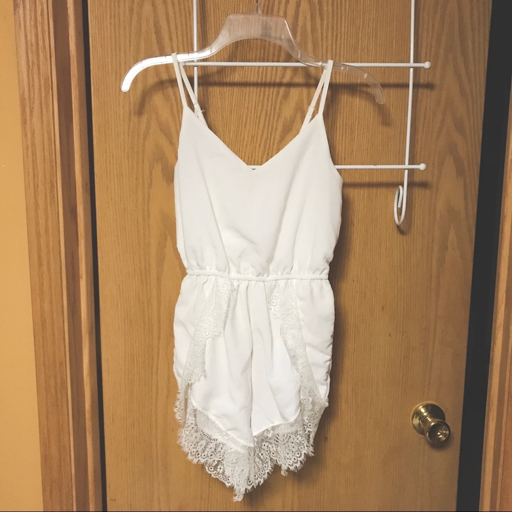 Laced White Romper